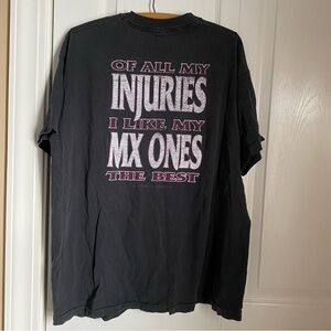 Black Motocross Vintage 90s Y2K Graphic Tee Cotton XL Grunge Single Stitch Faded